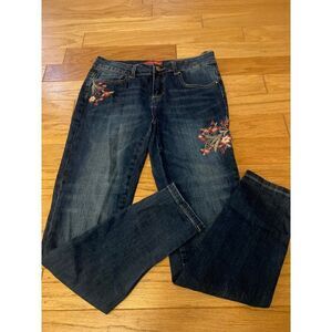 Saks Fifth Avenue, women's embroidered floral sadie super skinny jeans size 28